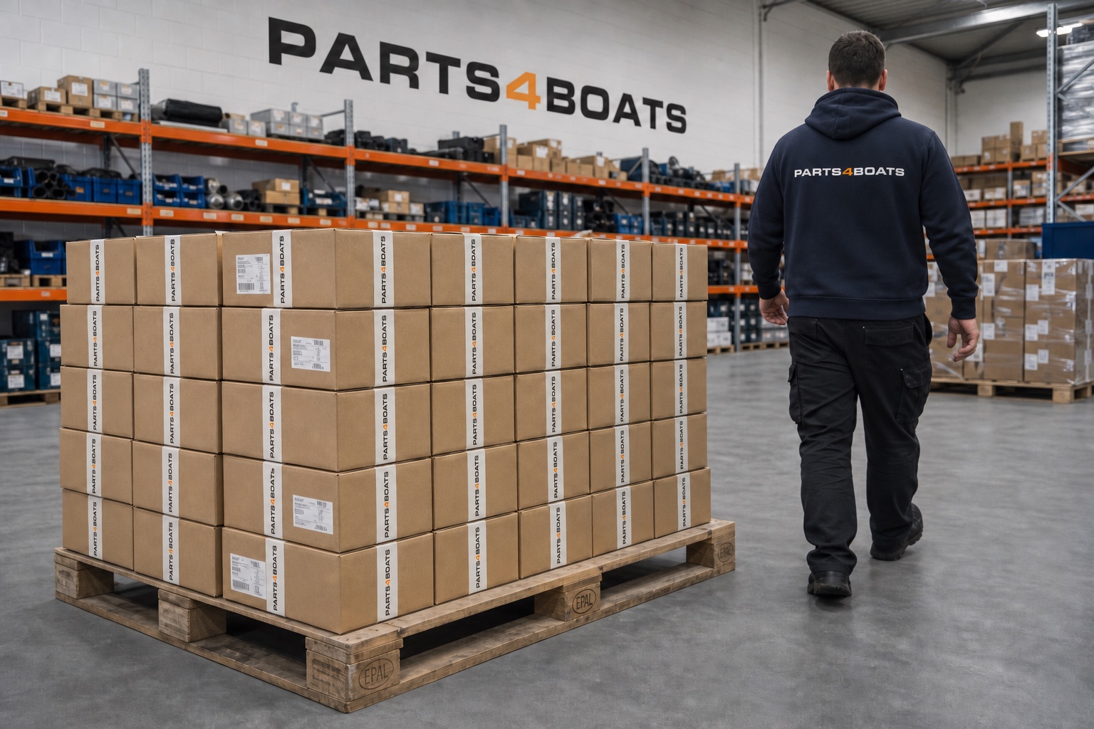 Colis prêts à expédier dans l’entrepôt Parts4Boats