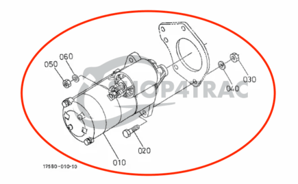 Démarreur Kubota Z482 / Z602 / D722 – Moteur diesel marin Nanni
