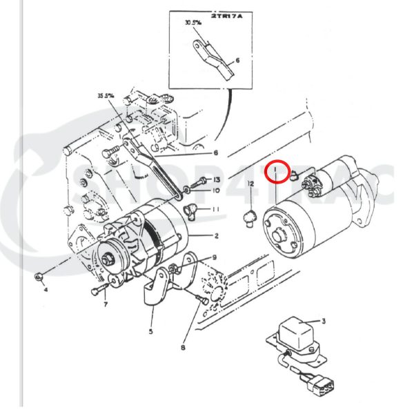 Démarreur Yanmar 2QM20 / 3HM35 / 3JH / 4JH – diesel marin