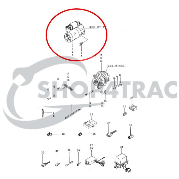 Démarreur Mitsubishi L2A / L2E / L3A / L3E – Moteur diesel marin Vetus &amp; Solé Diesel