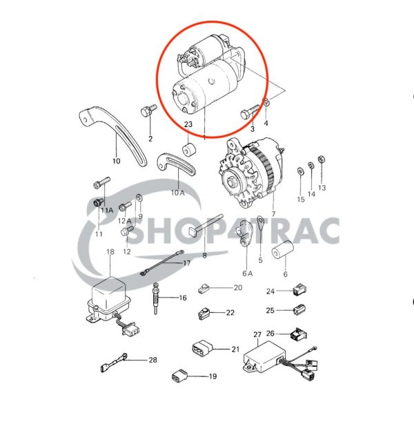 Démarreur Mitsubishi K3 / K4 – Moteur diesel marin Vetus &amp; Solé Diesel
