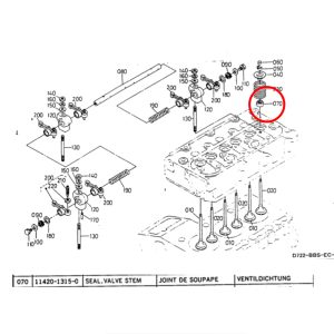 Joint de tige de soupape (klepseal) – Beta Marine Beta 10/14/20 | Nanni N2.10/N2.14/N3.21