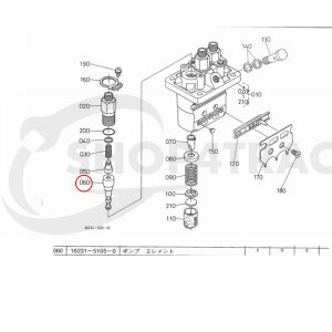 Piston / élément d'injection Beta Marine Beta 28 / Beta 30 – Nanni N3.30 – Universal M-25XPB