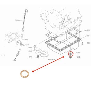 Bague d'étanchéité en cuivre bouchon de vidange – Beta Marine Beta 10/14/20 | Nanni N2.10/N2.14/N3.21