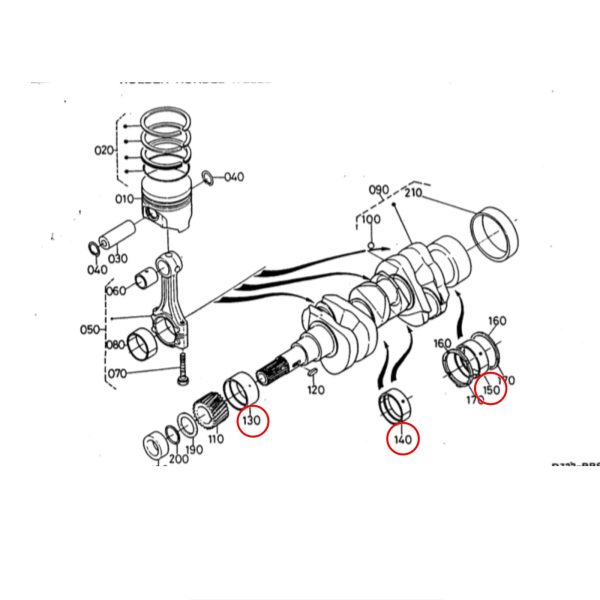 Ensemble de paliers principaux – Beta Marine Beta 10 / Beta 14 / Beta 20 | Nanni N2.10 / N2.14 / N3.21