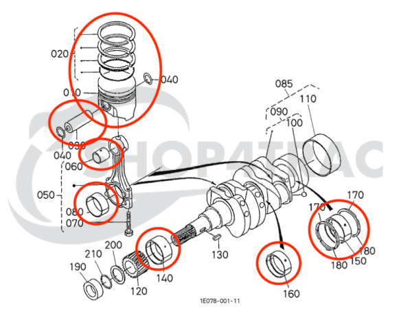 Kit de révision moteur – Beta Marine Beta 10 &amp; Beta 14 | Nanni N2.10 · N2.14 | Phasor LP1-3.5