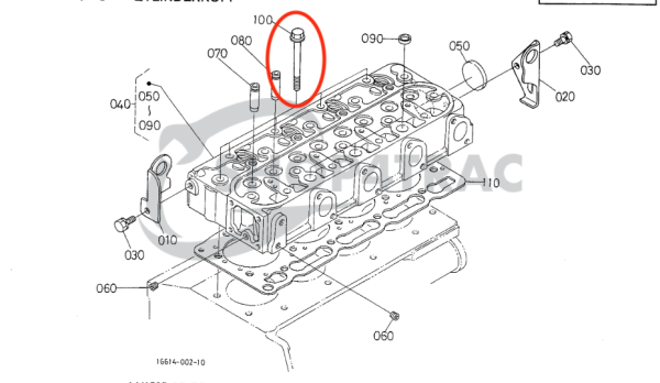 Boulon de culasse Beta Marine Beta 28 | Beta 30 | Beta 35 | Beta 38 – Nanni N3.30 | N4.38 – Universal M-25XPB | M-35B