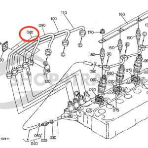 Tuyau d'injection / tuyau de pression 16271-53732 Beta Marine Beta 28 / Beta 30 – Nanni N3.30 – Universal M-25XPB