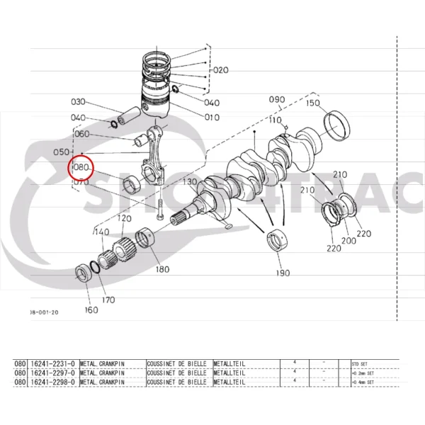 Coussinet de bielle Beta Marine Beta 30 | Beta 38 – Nanni N3.30 | N4.38