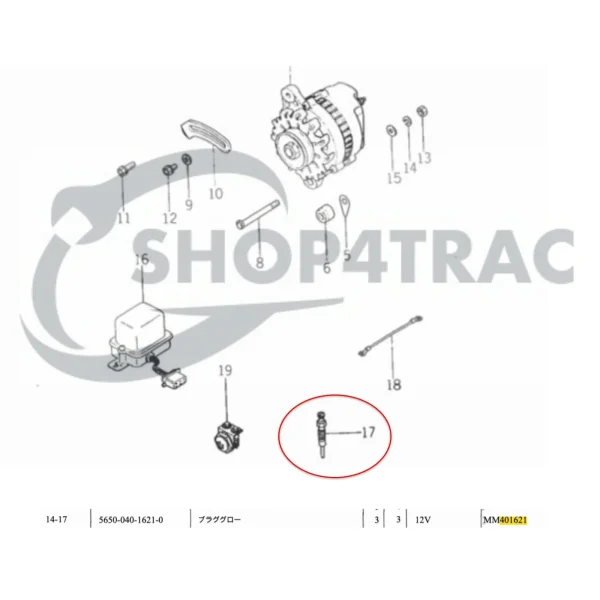 Bougie de Préchauffage Solé Diesel Mini 33 | Mini 44 | Mini 55 – Vetus M4.15 | M4.17 – Craftsman Marine CM4.42 – JF Marine Power JF10 | JF15