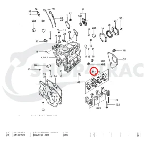 Jeu de coussinets principaux Solé Diesel Mini 26 – Vetus M3.09 | M3.28 – Craftsman Marine CM3.27 – JF Marine Power JF6-1500