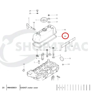 Joint de cache-culbuteurs Solé Diesel Mini 23 – Vetus M3.10 – Meiki M3DM