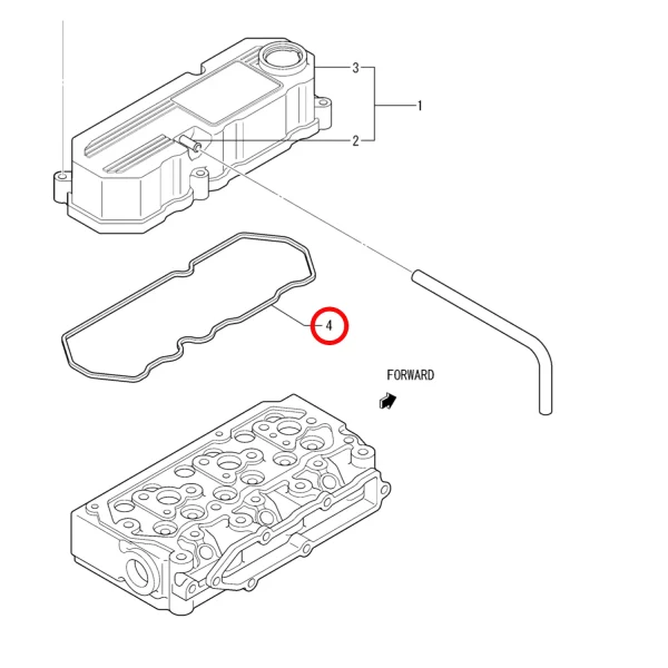 Joint de couvercle de culasse Solé Diesel Mini 44 | Mini 55 – Vetus M4.15 | M4.17 – Craftsman Marine CM4.42 – JF Marine Power JF15