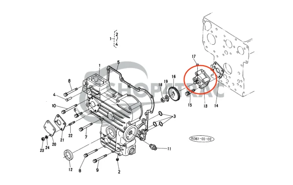 Pompe à huile moteur Universal M15 | M-25 | M-25XP | M-35 – Nanni 3.90HE | 4.110HE – Renault Marine D950