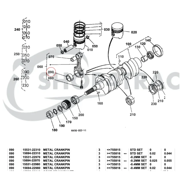 Coussinet de bielle Universal M15 | M-25 | M-35 – Nanni 3.90HE – +0,20mm