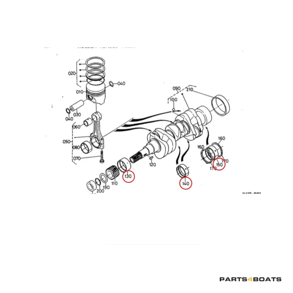 Ensemble de paliers principaux – Beta Marine Beta 10 / Beta 14 / Beta 20 | Nanni N2.10 / N2.14 / N3.21