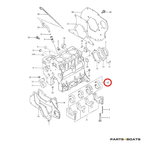 Jeu de paliers principaux Solé Diesel Mini 33 – JF Marine Power JF10
