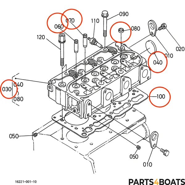Culasse complète + kit joints + bougies de préchauffage Beta Marine Beta 30 – Nanni N3.30